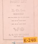 K.O. Lee-K.O. Lee A600, A601 & A603, Grinder, Parts List Manual-A600-A601-A603-01